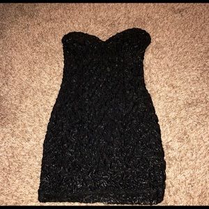 Forever 21 Black scrunched mini dress